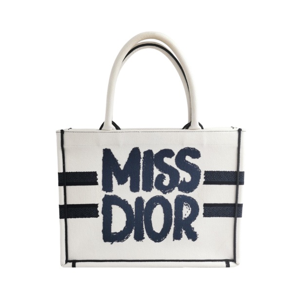 Christian Dior Book Tote Embroidered Canvas Medium — pre-owned, Vierlot
