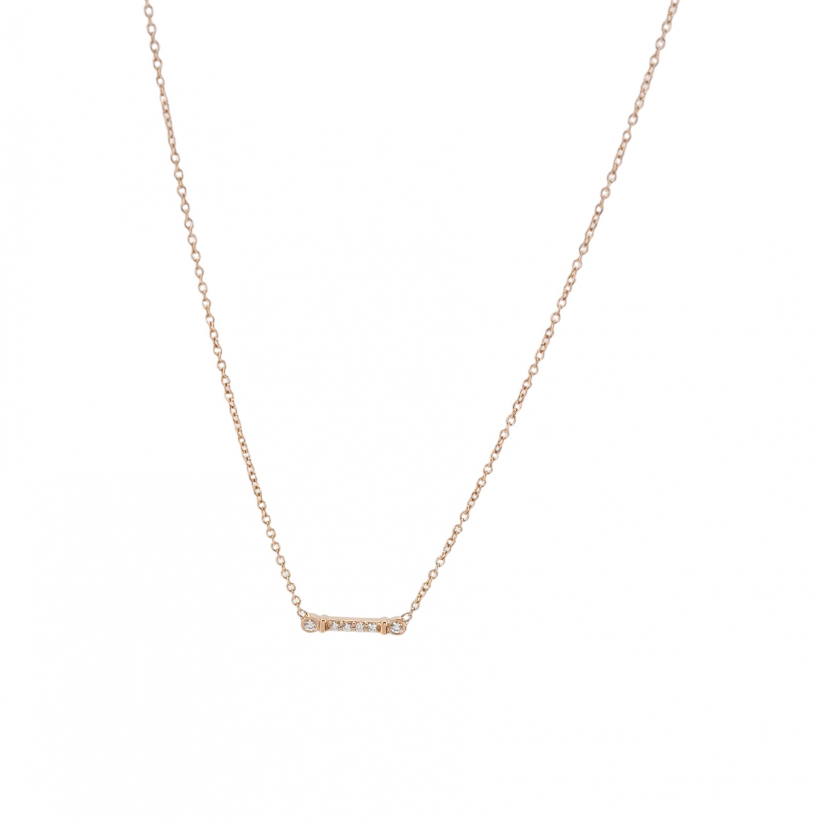 Tiffany & Co. Fleur de Lis Key Bar Pendant Necklace 18K Rose Gold and Diamonds — photo 1 of 7