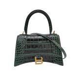 Balenciaga Hourglass Top Handle Bag Crocodile Embossed Leather Small — thumbnail 1