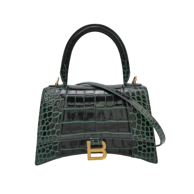 Balenciaga Hourglass Top Handle Bag Crocodile Embossed Leather Small — pre-owned, Vierlot