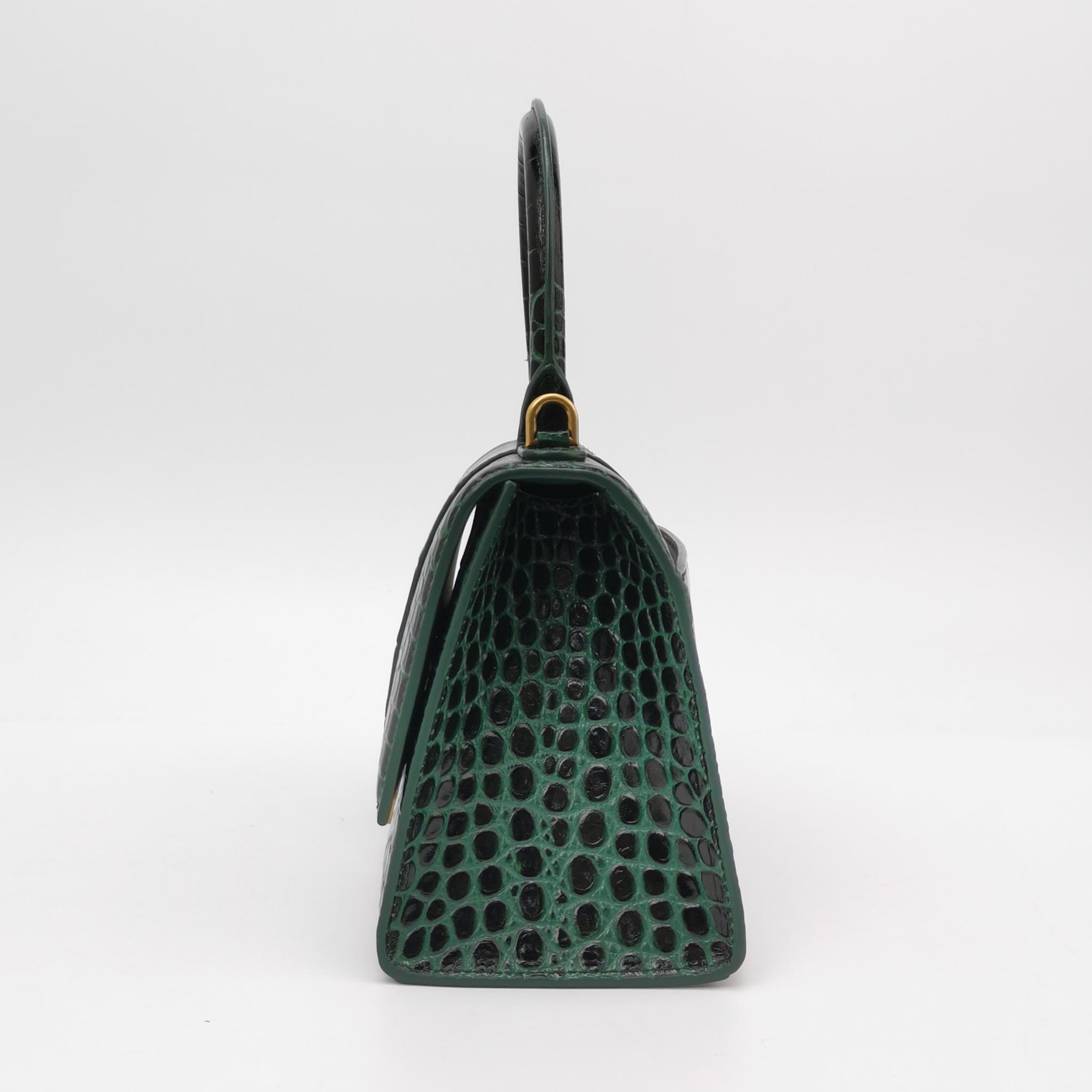 Balenciaga Hourglass Top Handle Bag Crocodile Embossed Leather Small — photo 4 of 16
