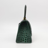 Balenciaga Hourglass Top Handle Bag Crocodile Embossed Leather Small — thumbnail 5