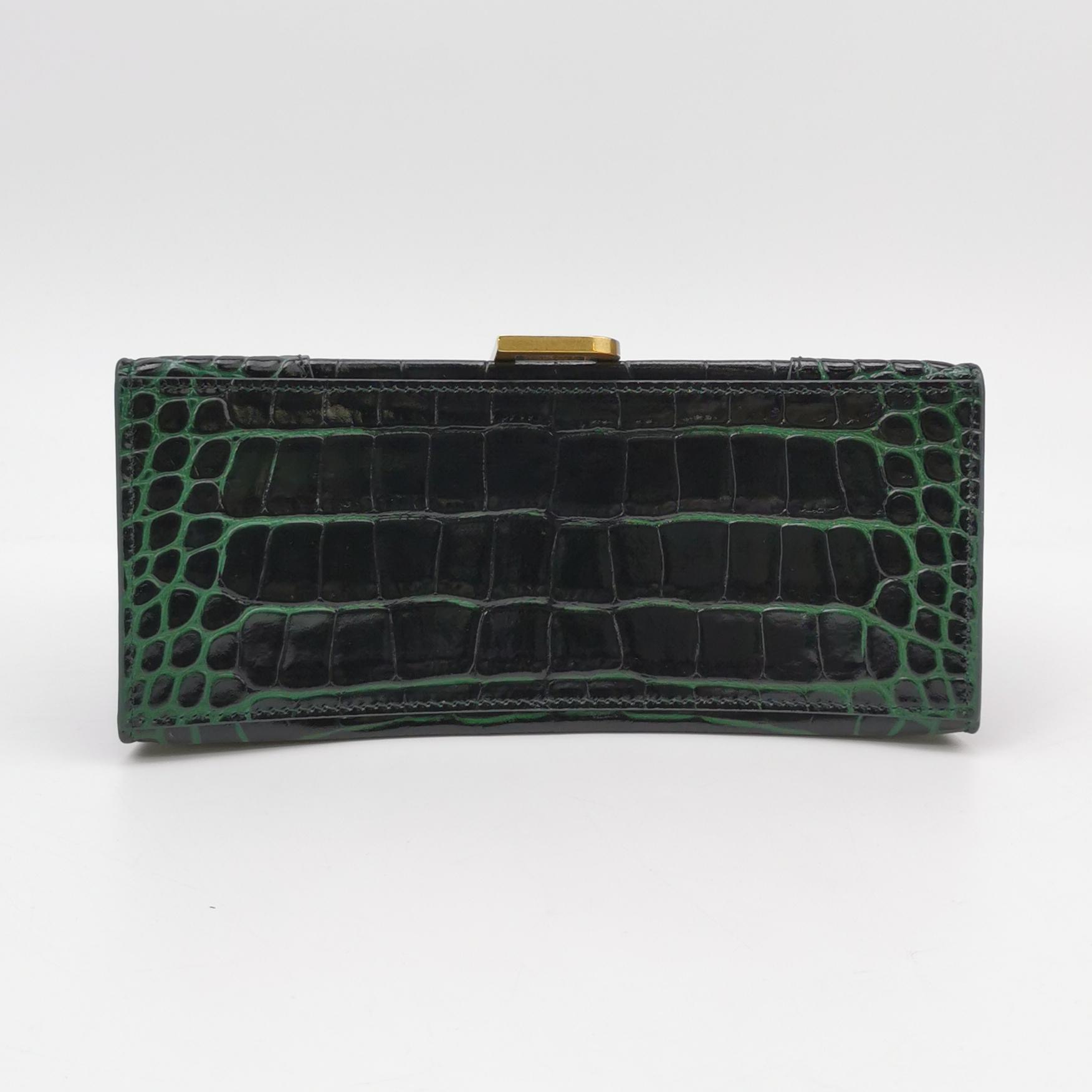 Balenciaga Hourglass Top Handle Bag Crocodile Embossed Leather Small — photo 6 of 16