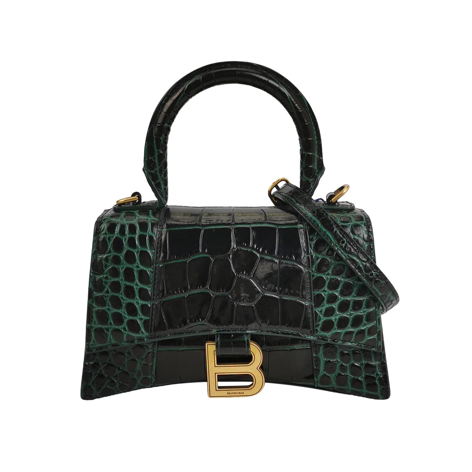 Balenciaga Hourglass Top Handle Bag Crocodile Embossed Leather XS — photo 1 of 16