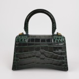 Balenciaga Hourglass Top Handle Bag Crocodile Embossed Leather XS — thumbnail 3