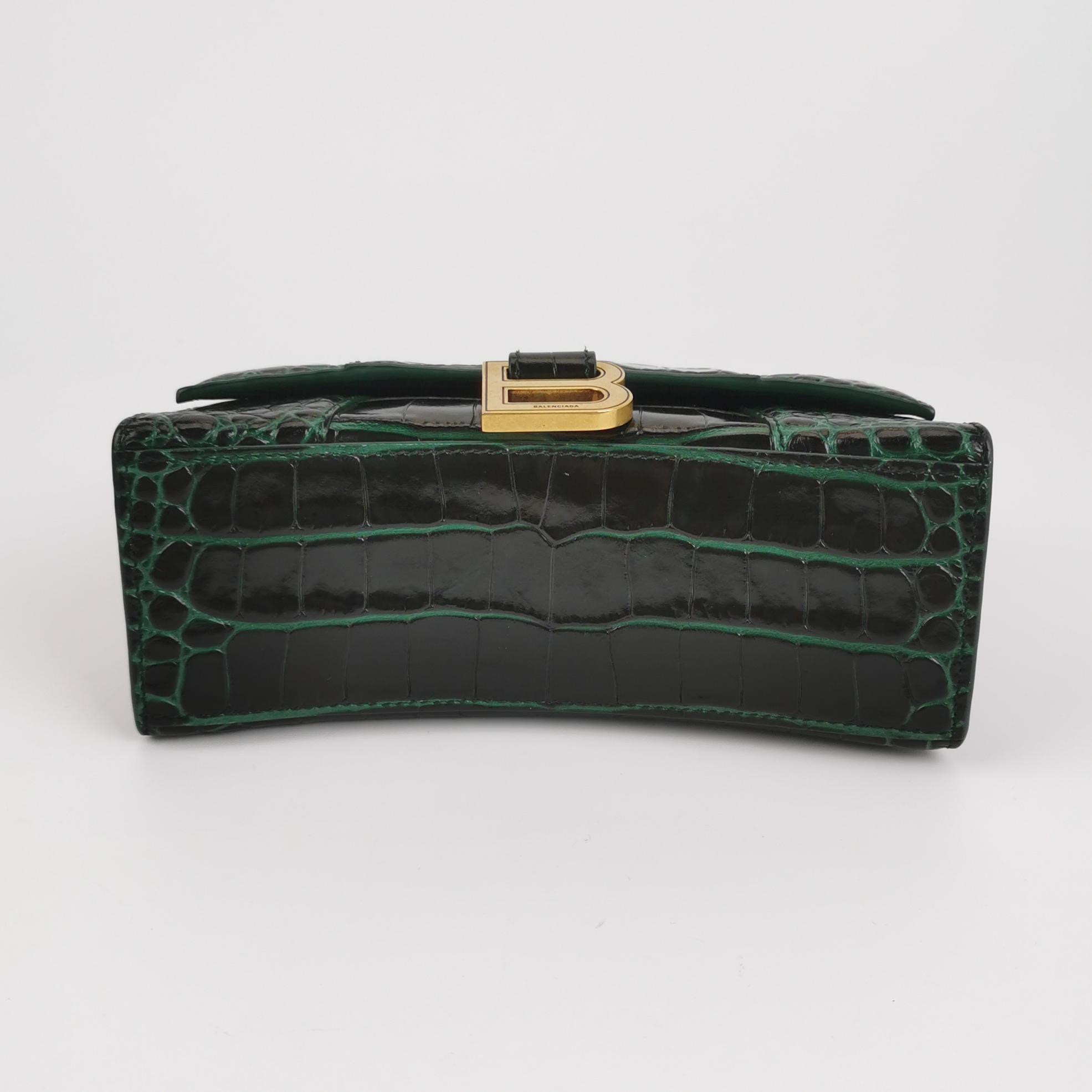 Balenciaga Hourglass Top Handle Bag Crocodile Embossed Leather XS — photo 6 of 16