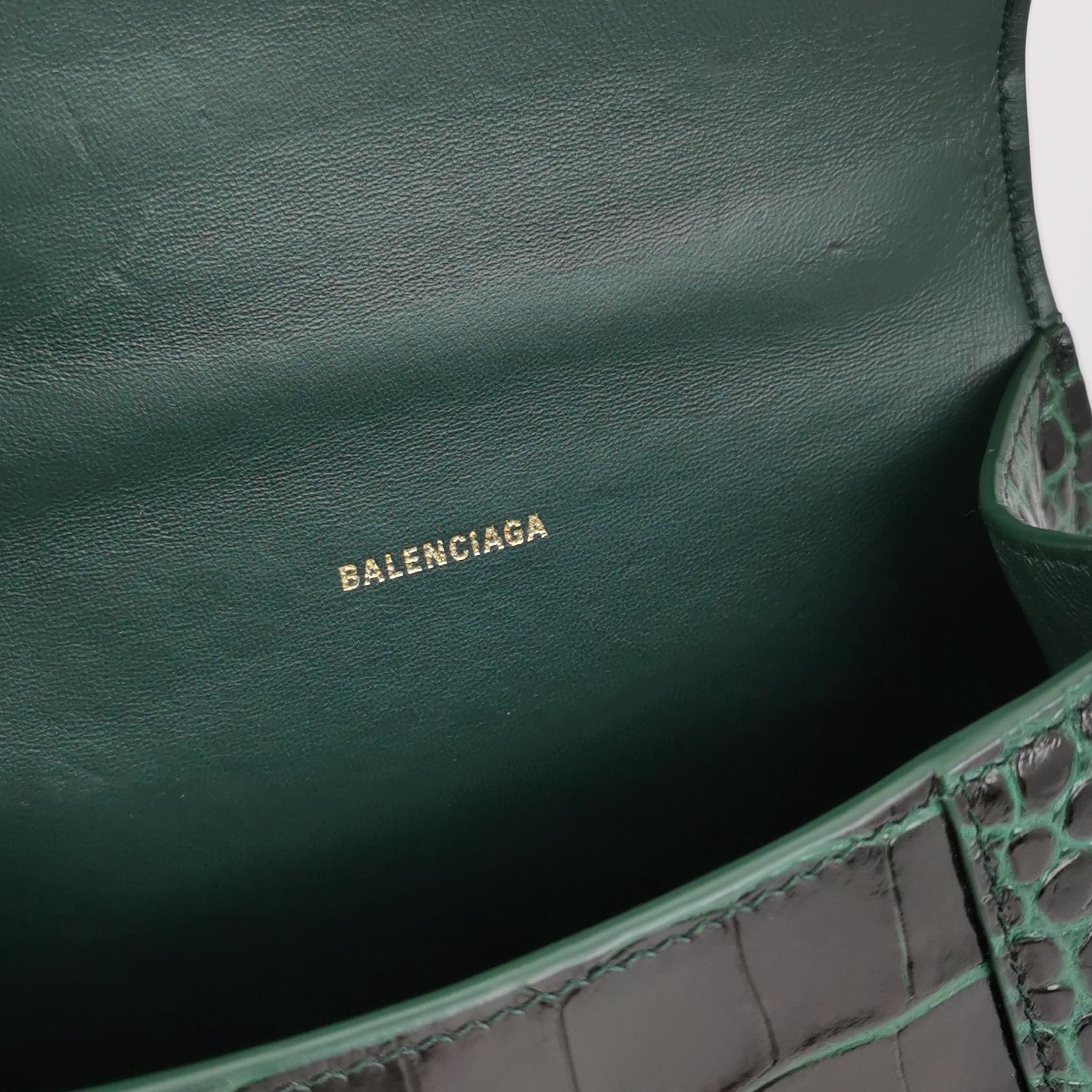 Balenciaga Hourglass Top Handle Bag Crocodile Embossed Leather XS — photo 8 of 16