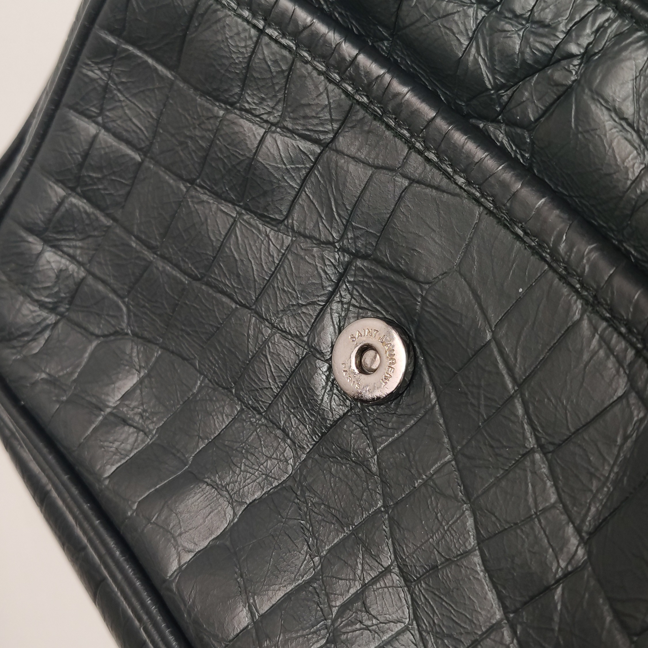 Saint Laurent(YSL) Niki Chain Flap Bag Matelasse Chevron Leather Baby — photo 14 of 18