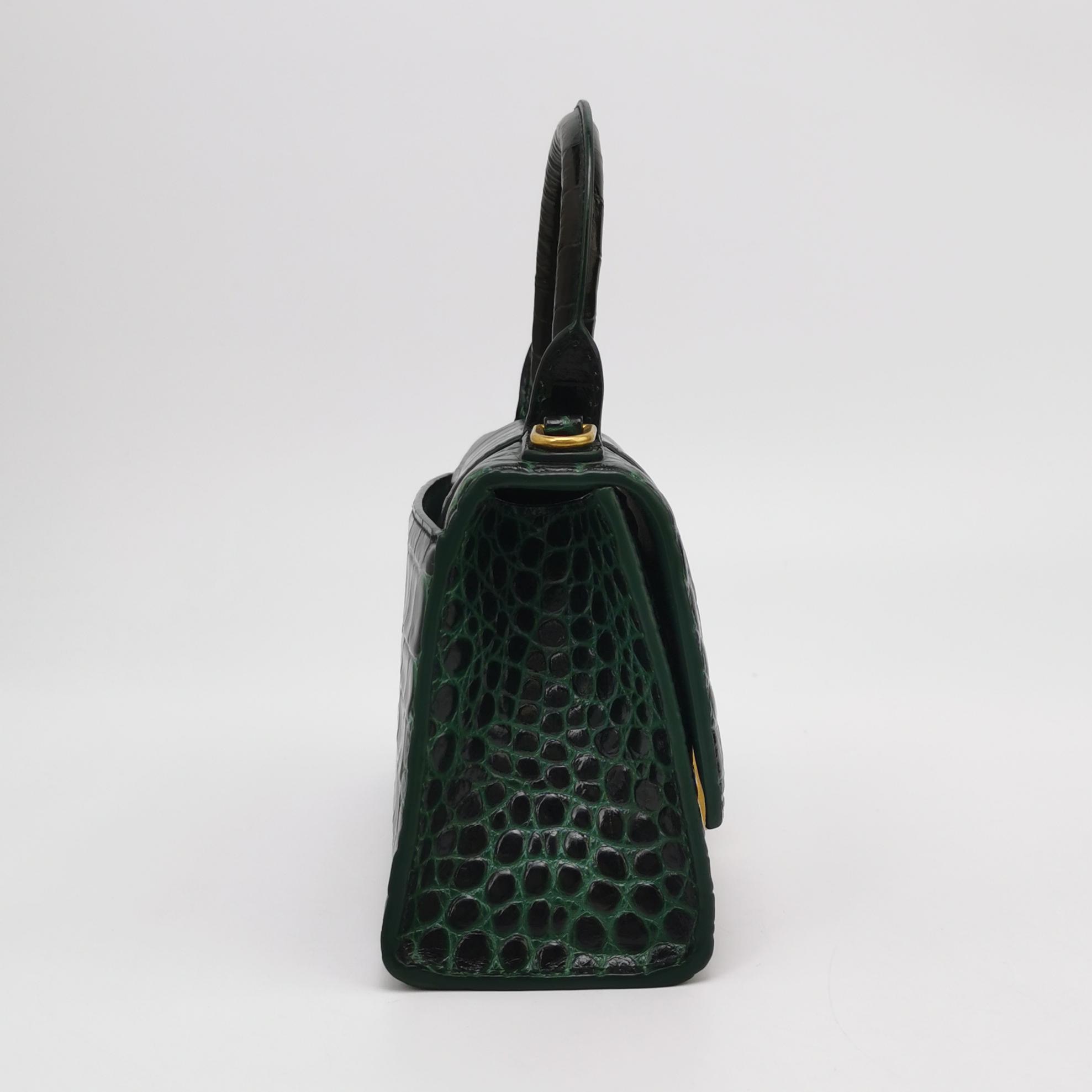 Balenciaga Hourglass Top Handle Bag Crocodile Embossed Leather XS — photo 4 of 16