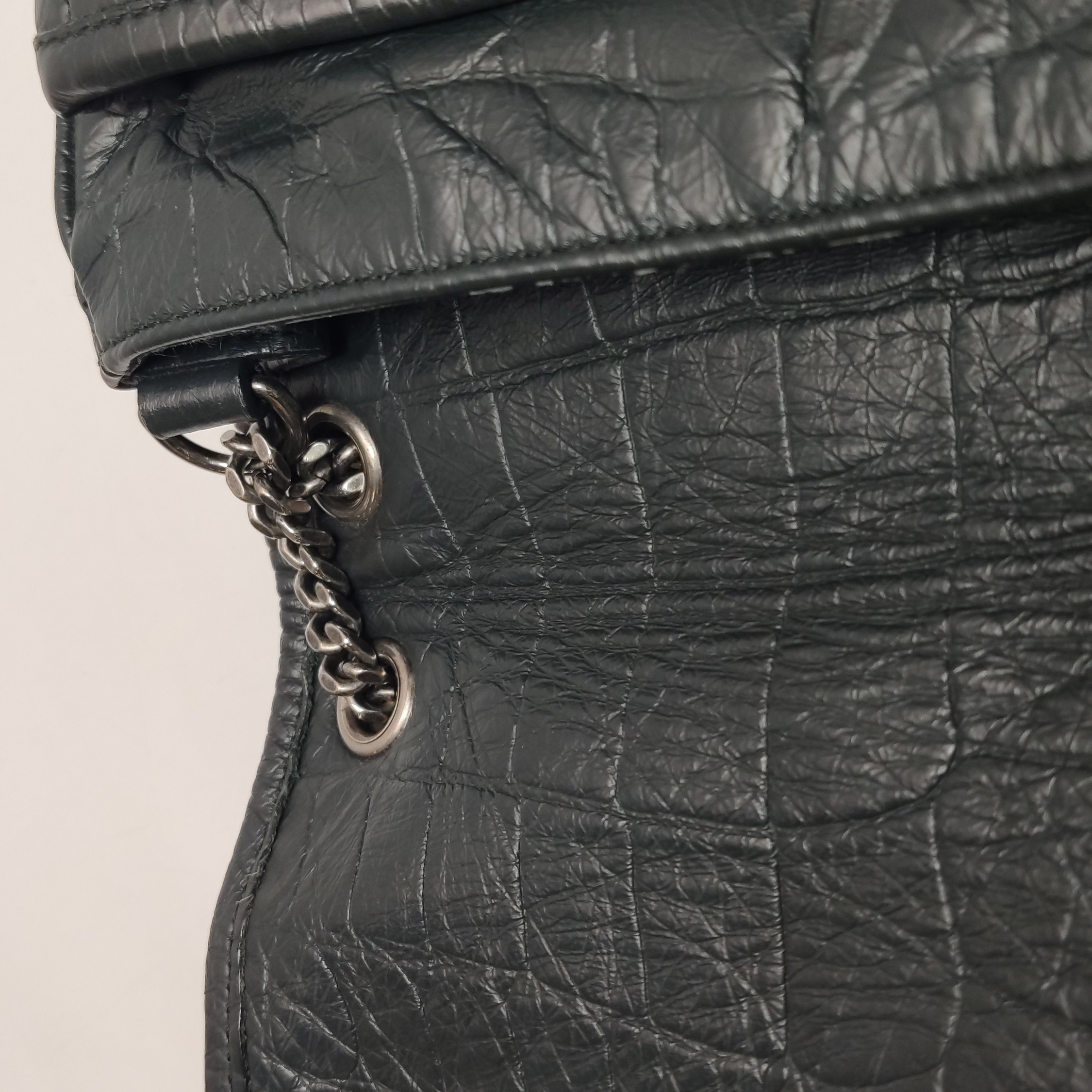 Saint Laurent(YSL) Niki Chain Flap Bag Matelasse Chevron Leather Baby — photo 13 of 18