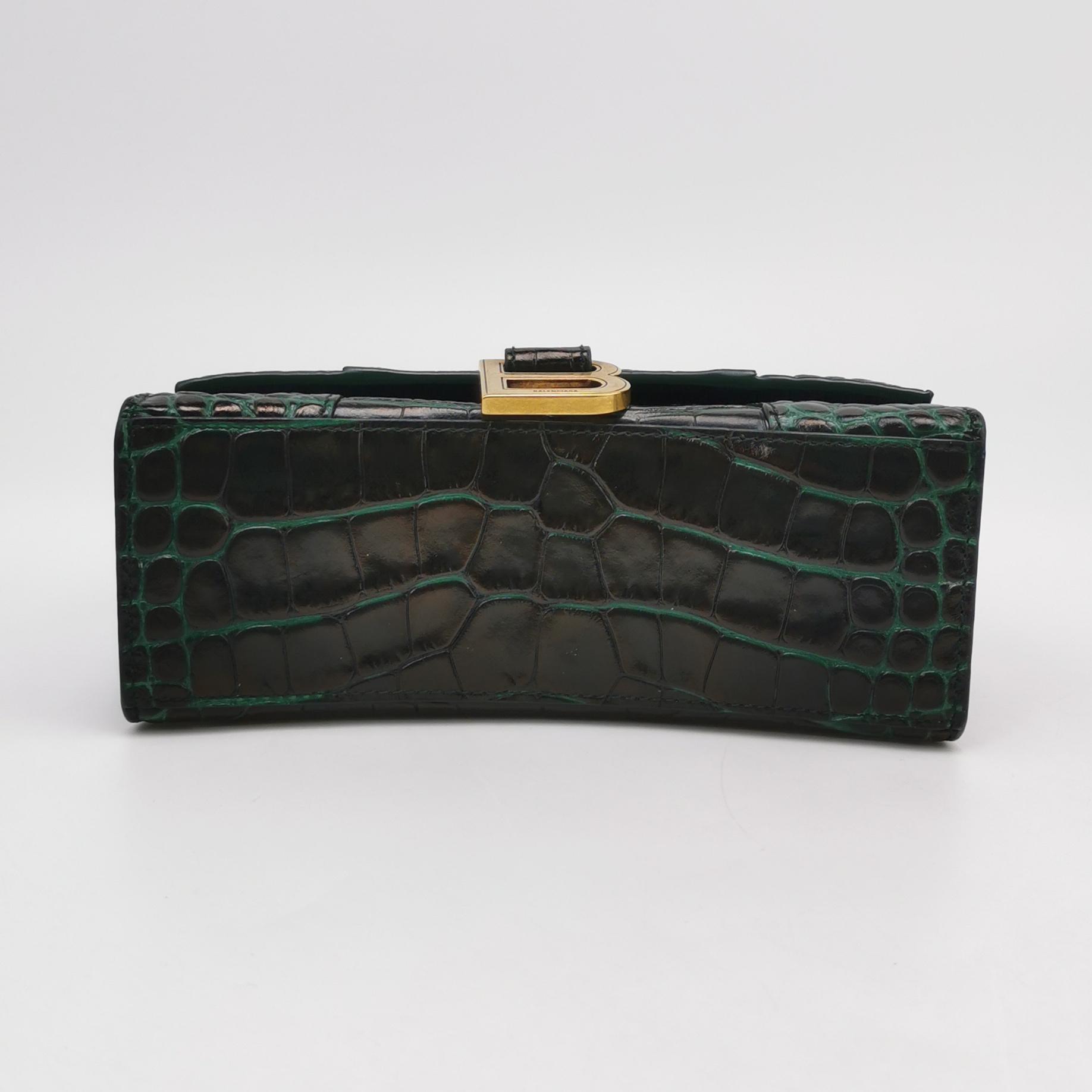 Balenciaga Hourglass Top Handle Bag Crocodile Embossed Leather XS — photo 6 of 16