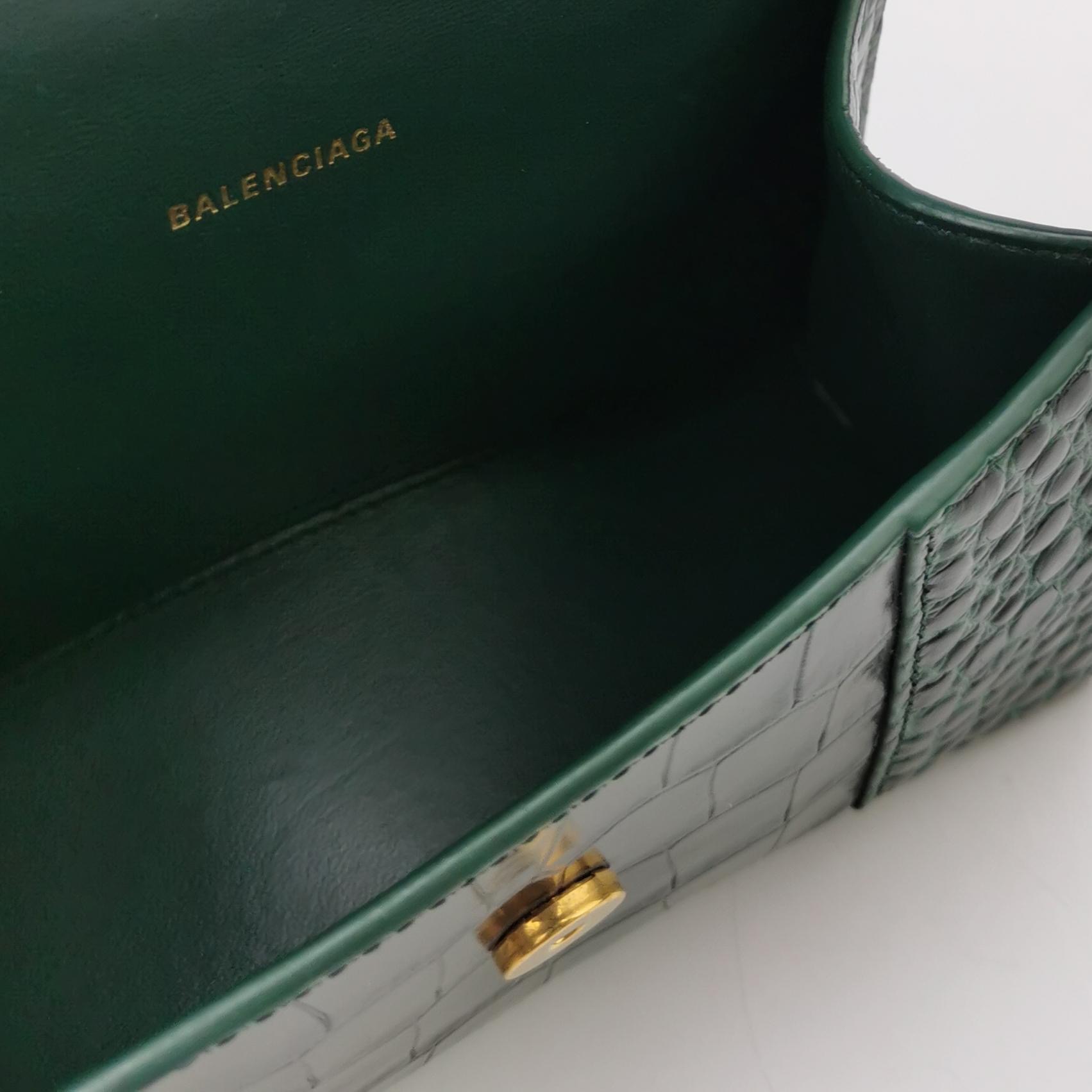 Balenciaga Hourglass Top Handle Bag Crocodile Embossed Leather XS — photo 7 of 16