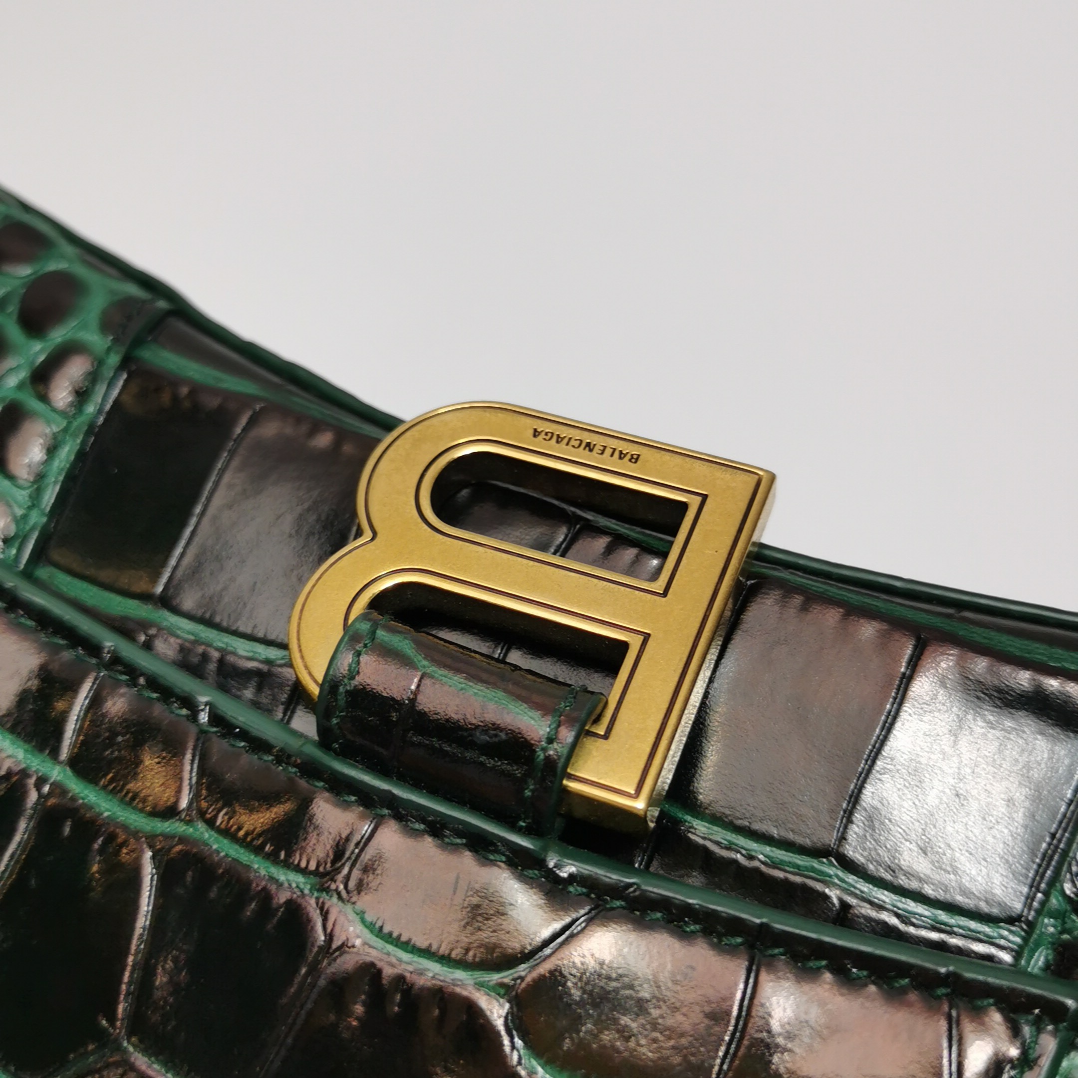 Balenciaga Hourglass Top Handle Bag Crocodile Embossed Leather XS — photo 9 of 16