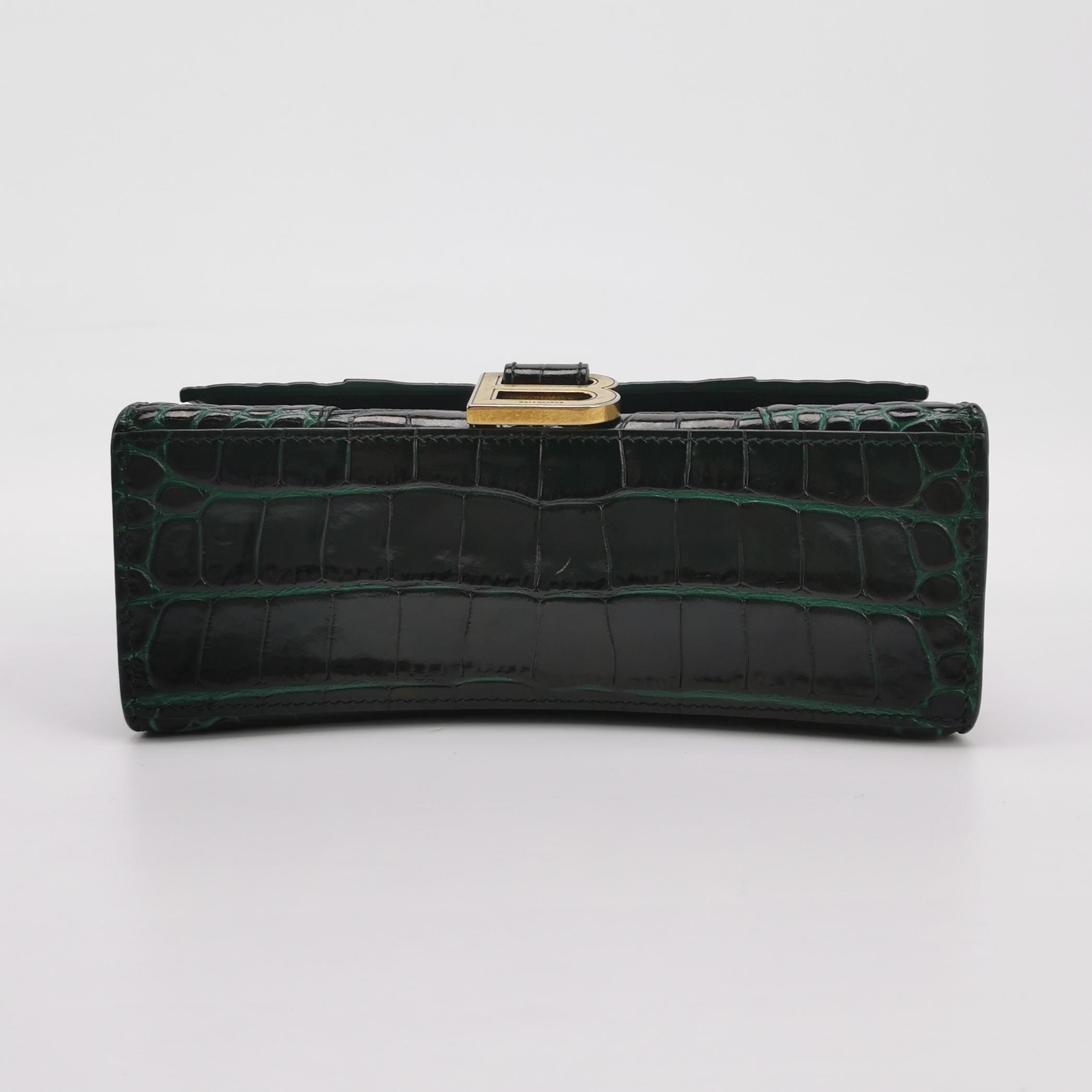 Balenciaga Hourglass Top Handle Bag Crocodile Embossed Leather XS — photo 6 of 14