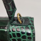 Balenciaga Hourglass Top Handle Bag Crocodile Embossed Leather XS — thumbnail 11