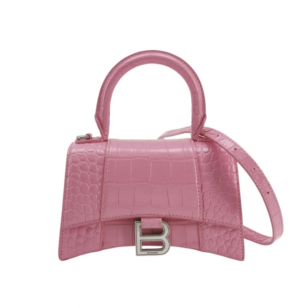 Balenciaga Hourglass Top Handle Bag Crocodile Embossed Leather XS — pre-owned, Vierlot