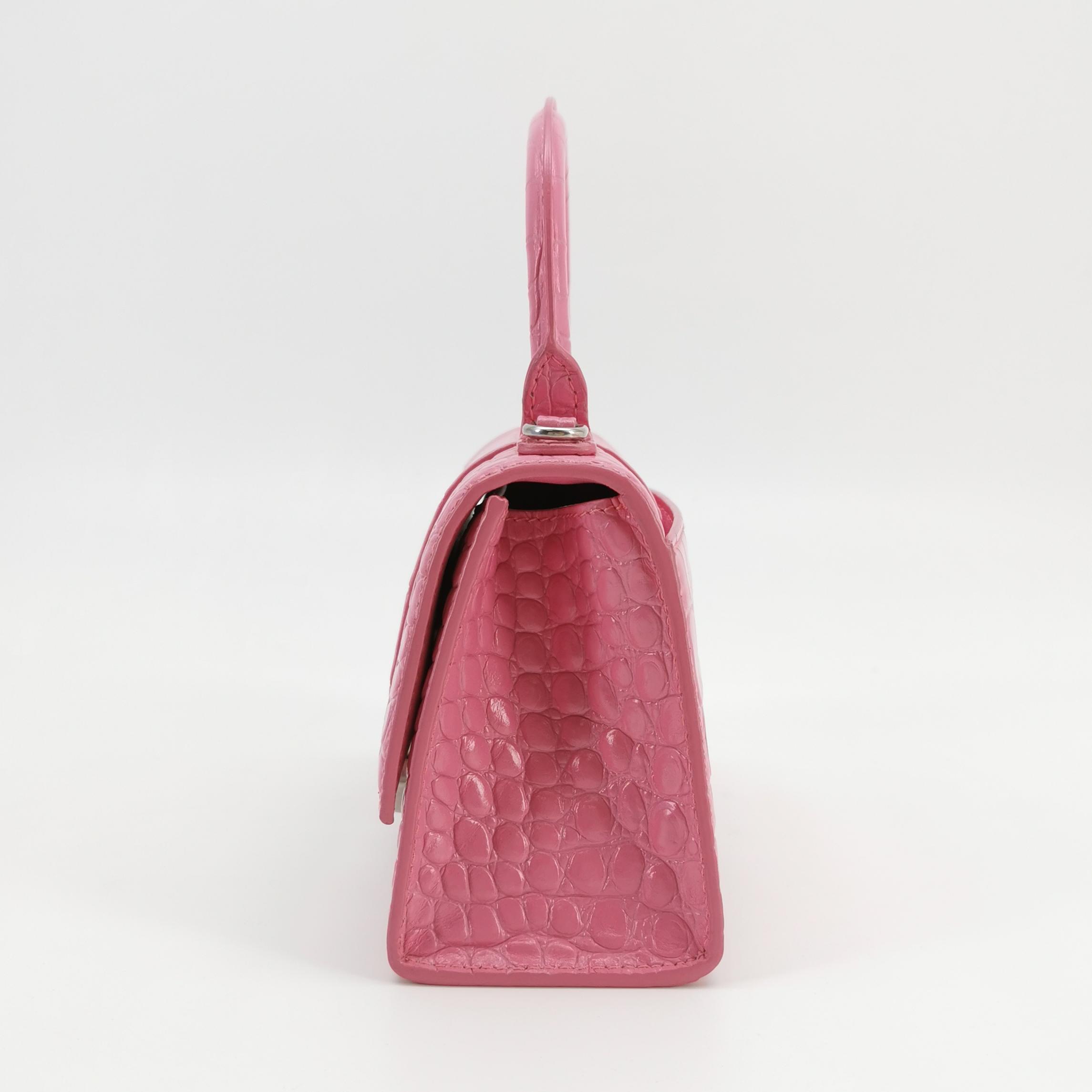 Balenciaga Hourglass Top Handle Bag Crocodile Embossed Leather XS — photo 4 of 16