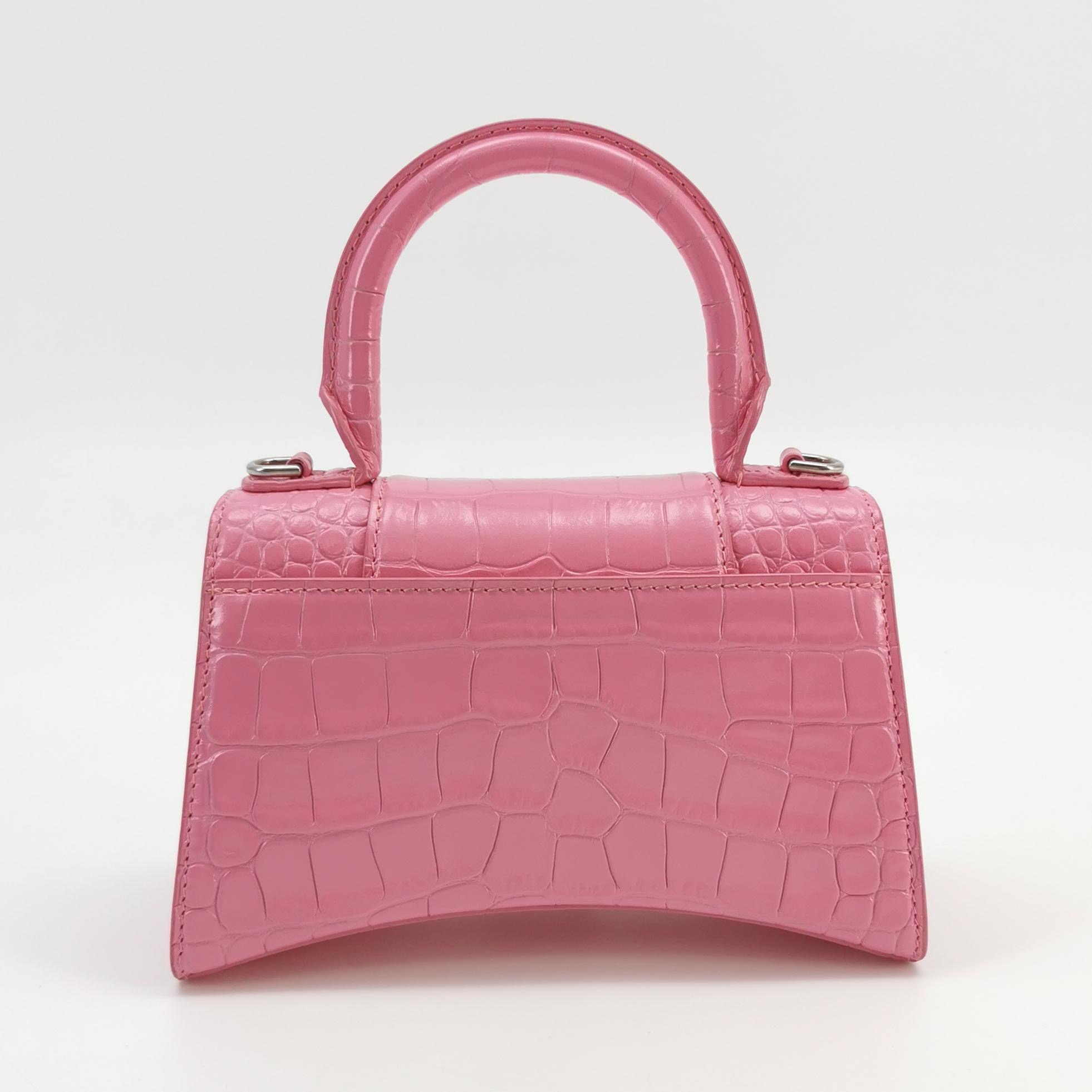 Balenciaga Hourglass Top Handle Bag Crocodile Embossed Leather XS — photo 3 of 16