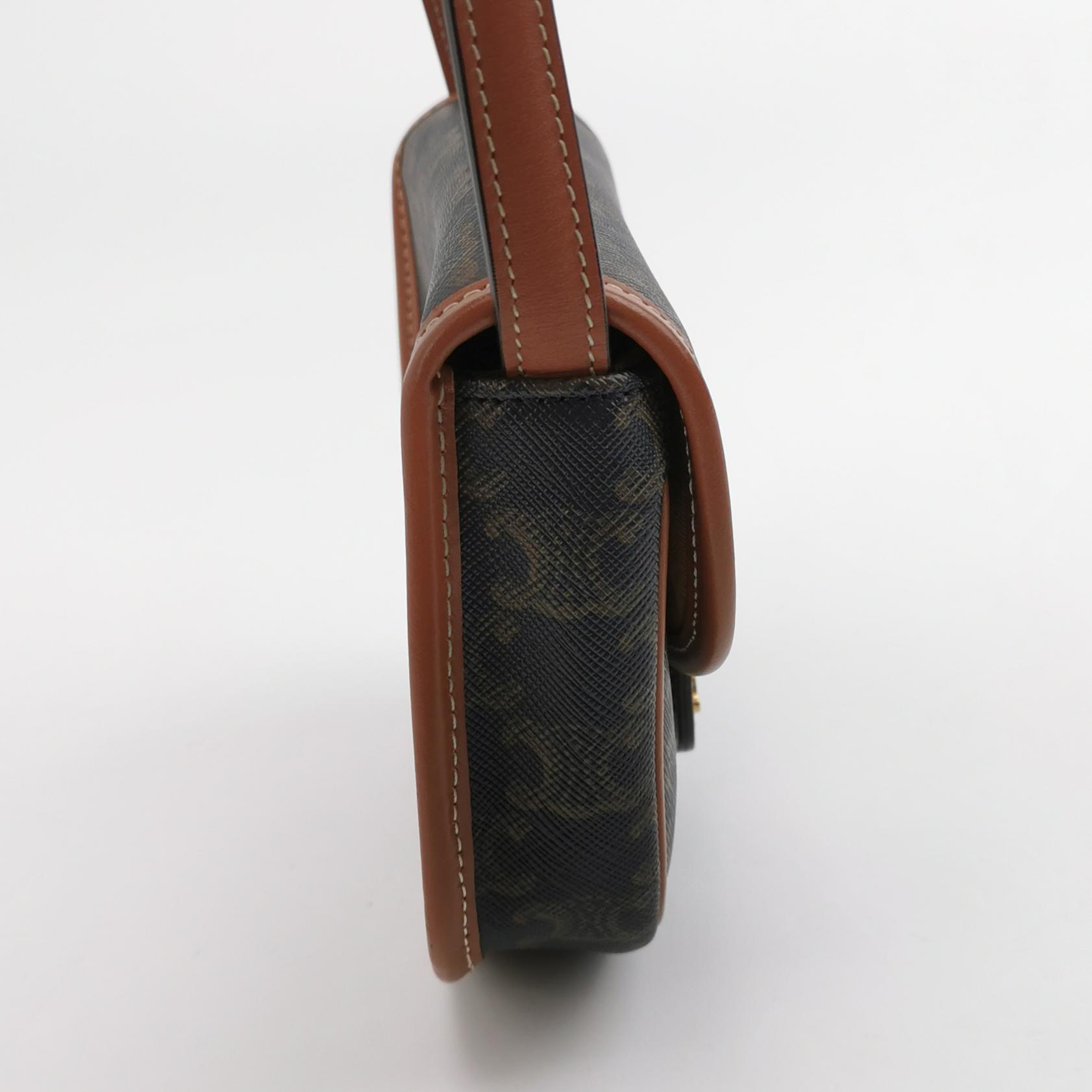 Celine Besace Flap Bag Triomphe Coated Canvas Mini — photo 3 of 14