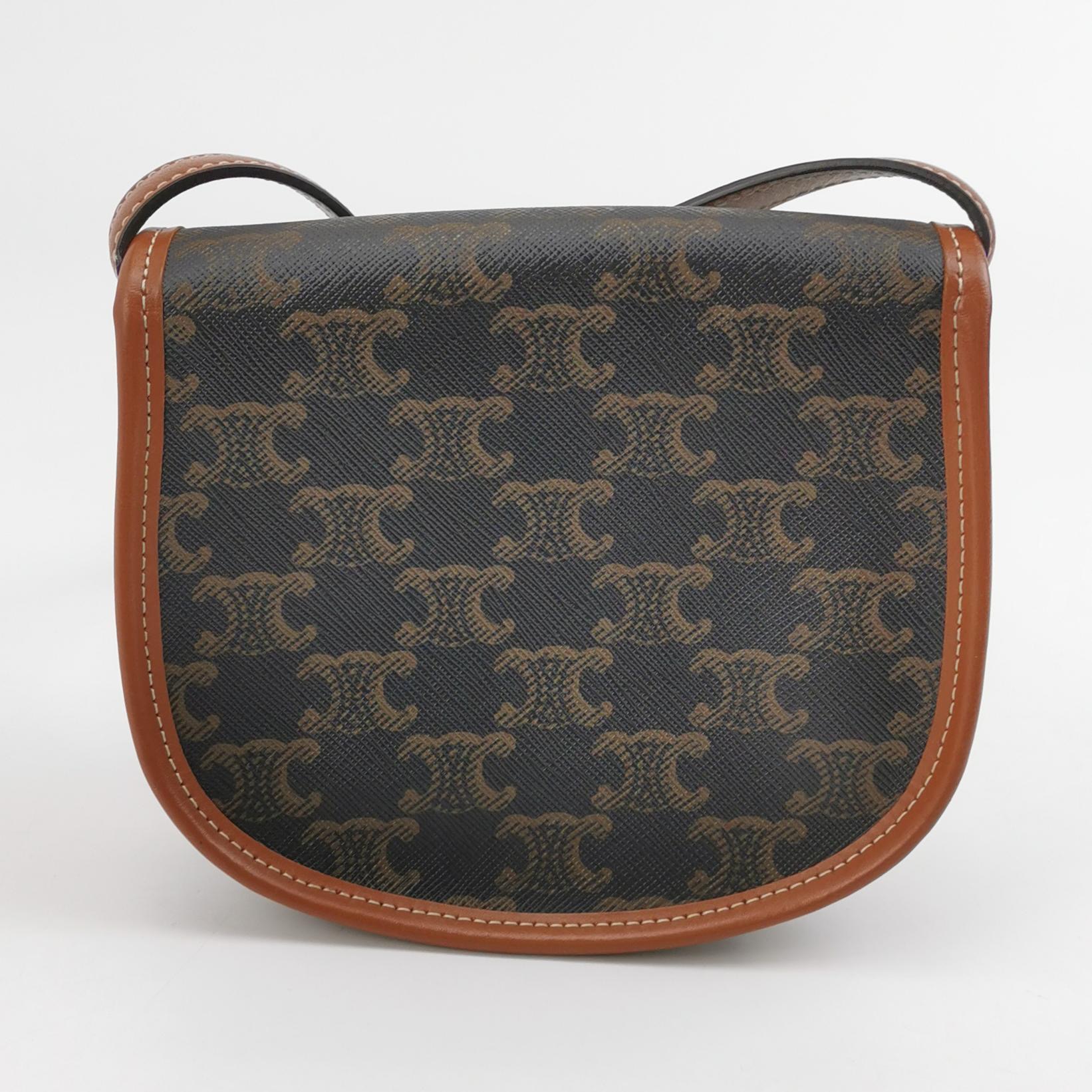 Celine Besace Flap Bag Triomphe Coated Canvas Mini — photo 5 of 14