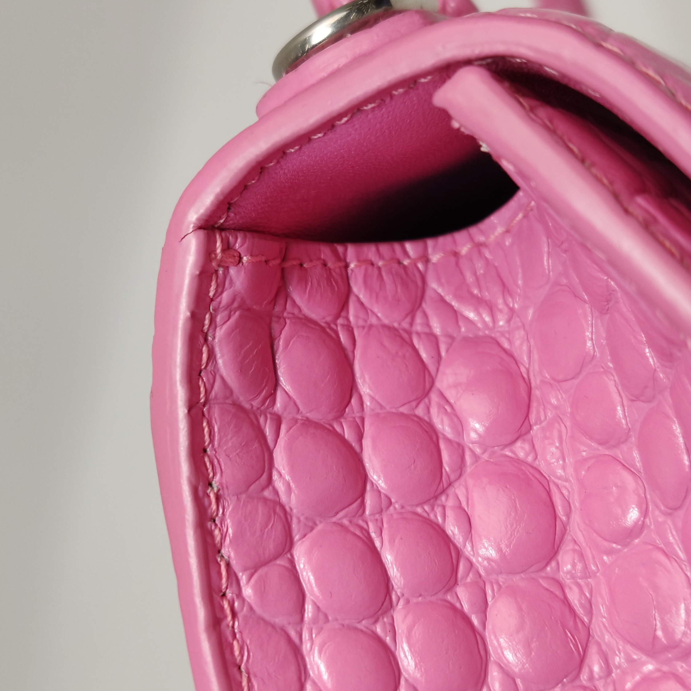 Balenciaga Hourglass Top Handle Bag Crocodile Embossed Leather XS — photo 12 of 16