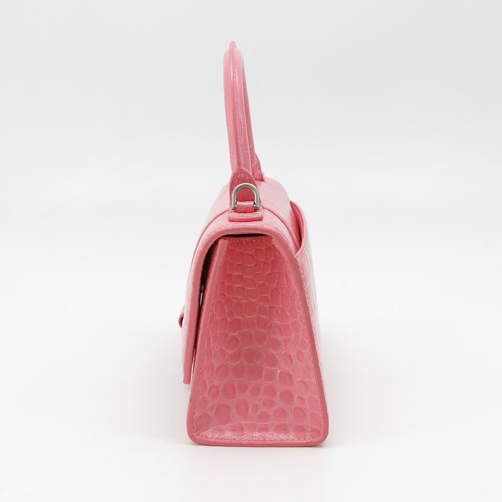 Balenciaga Hourglass Top Handle Bag Crocodile Embossed Leather XS — photo 4 of 16