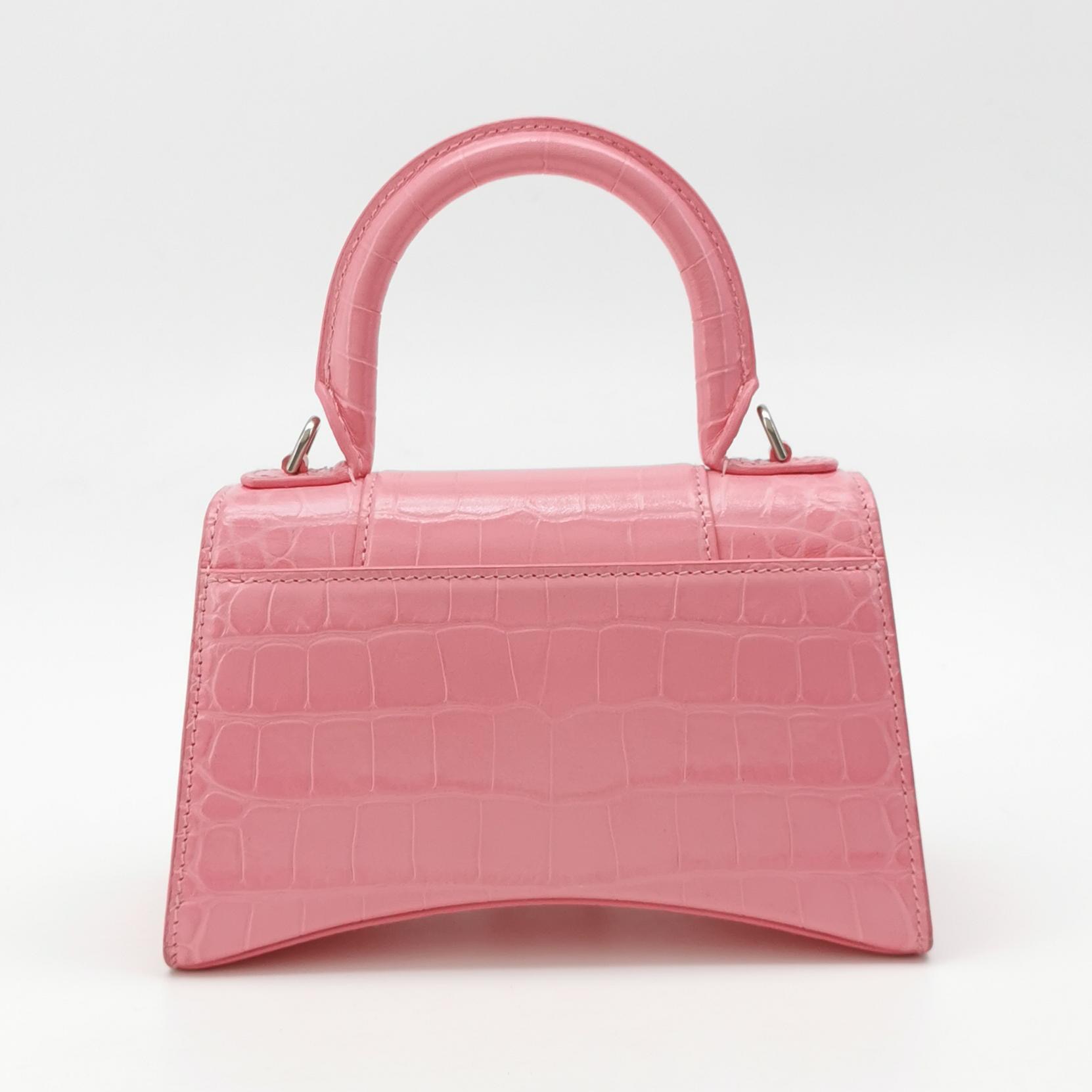 Balenciaga Hourglass Top Handle Bag Crocodile Embossed Leather XS — photo 3 of 16