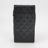 Chanel CC Flap Phone Holder Crossbody Bag Quilted Caviar — thumbnail 5