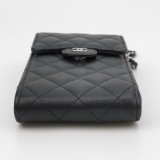 Chanel CC Flap Phone Holder Crossbody Bag Quilted Caviar — thumbnail 6