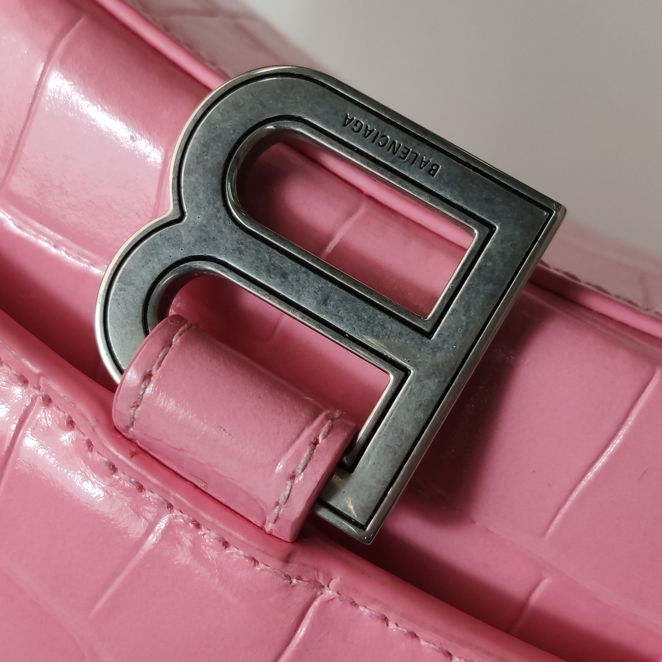 Balenciaga Hourglass Top Handle Bag Crocodile Embossed Leather XS — photo 10 of 16