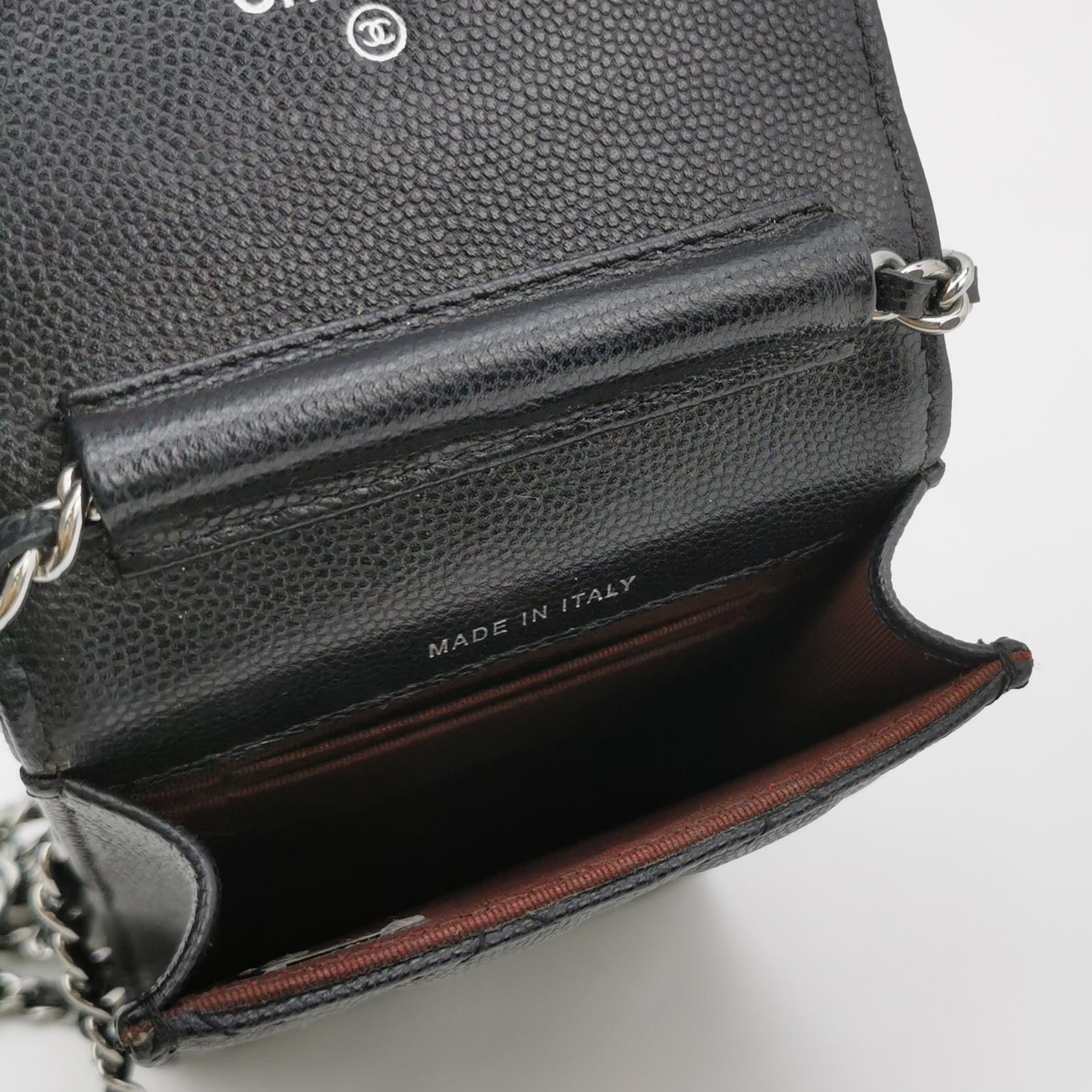 Chanel CC Flap Phone Holder Crossbody Bag Quilted Caviar — photo 7 of 10