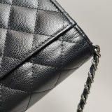 Chanel CC Flap Phone Holder Crossbody Bag Quilted Caviar — thumbnail 8