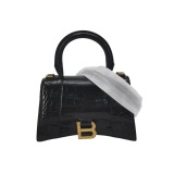 Balenciaga Hourglass Top Handle Bag Crocodile Embossed Leather XS — thumbnail 1
