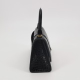 Balenciaga Hourglass Top Handle Bag Crocodile Embossed Leather XS — thumbnail 4