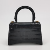 Balenciaga Hourglass Top Handle Bag Crocodile Embossed Leather XS — thumbnail 3
