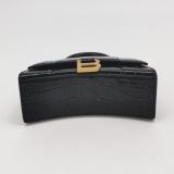Balenciaga Hourglass Top Handle Bag Crocodile Embossed Leather XS — thumbnail 6