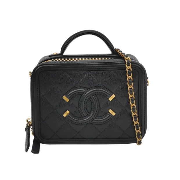 Chanel Filigree Vanity Case Quilted Caviar Small — pre-owned, Vierlot