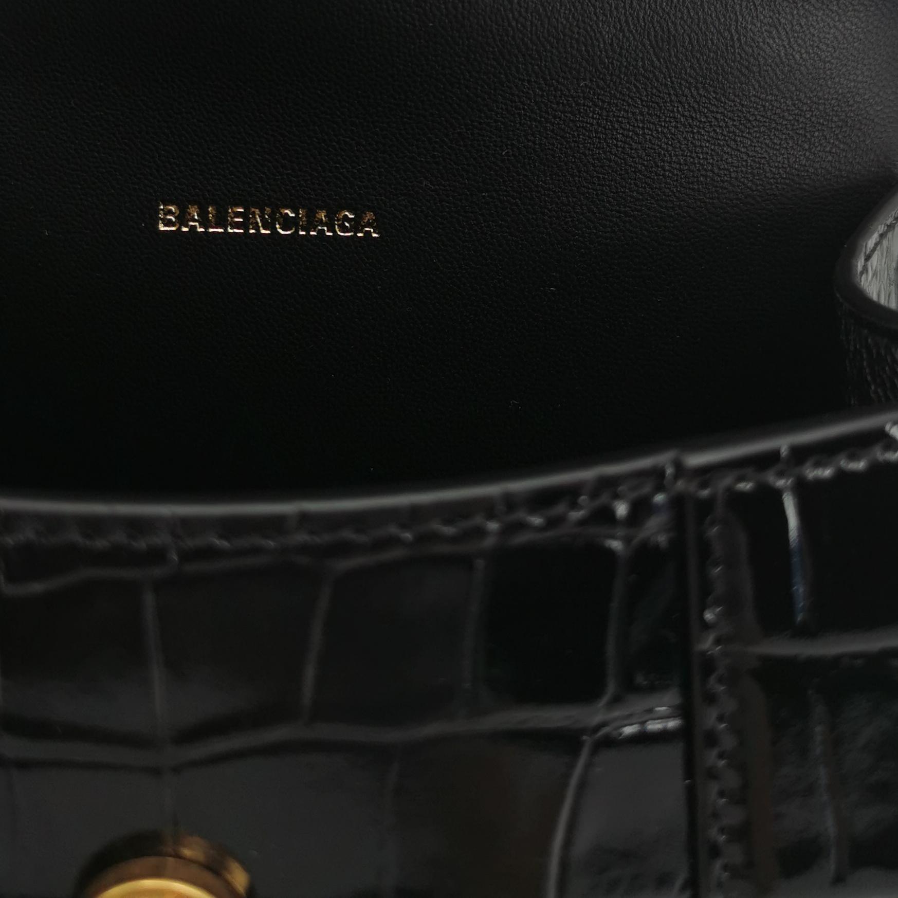 Balenciaga Hourglass Top Handle Bag Crocodile Embossed Leather XS — photo 8 of 14