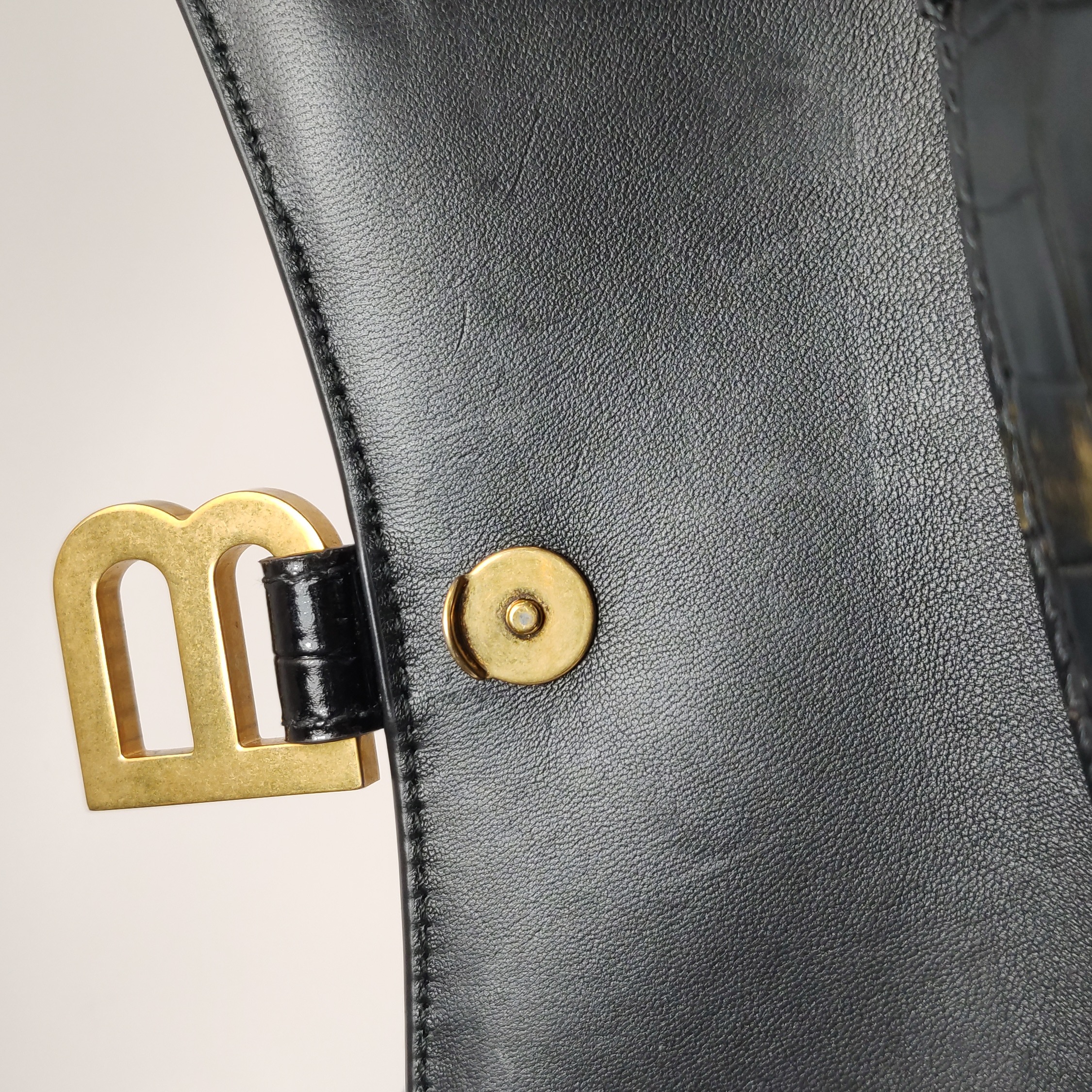Balenciaga Hourglass Top Handle Bag Crocodile Embossed Leather XS — photo 9 of 14
