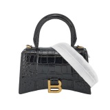 Balenciaga Hourglass Top Handle Bag Crocodile Embossed Leather XS — thumbnail 1