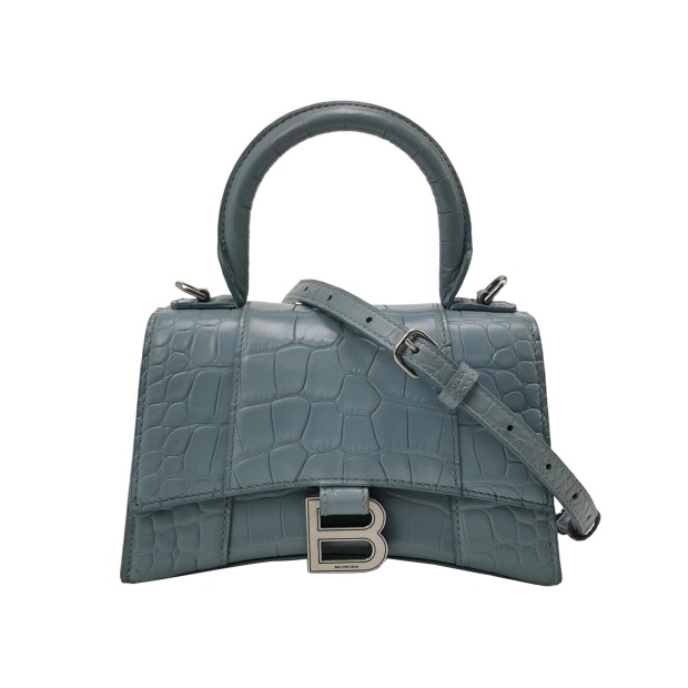 Balenciaga Hourglass Top Handle Bag Crocodile Embossed Leather — pre-owned, Vierlot