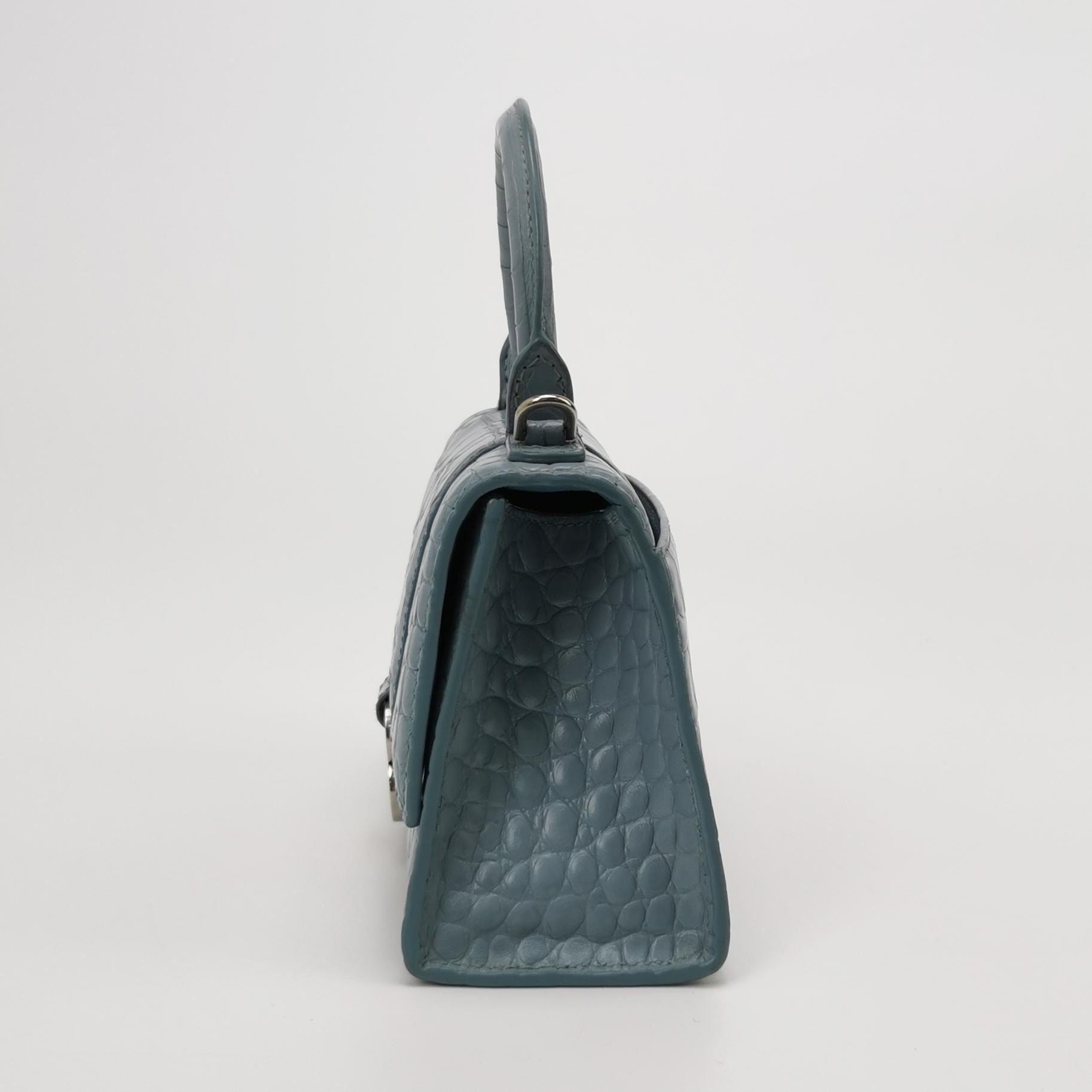 Balenciaga Hourglass Top Handle Bag Crocodile Embossed Leather — photo 4 of 13