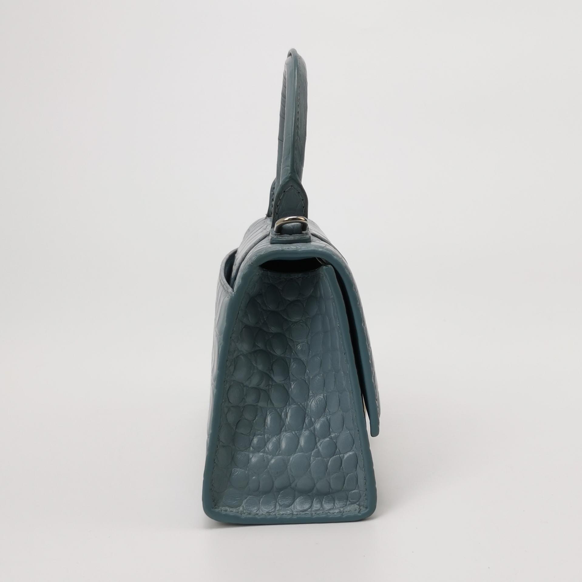 Balenciaga Hourglass Top Handle Bag Crocodile Embossed Leather — photo 3 of 13