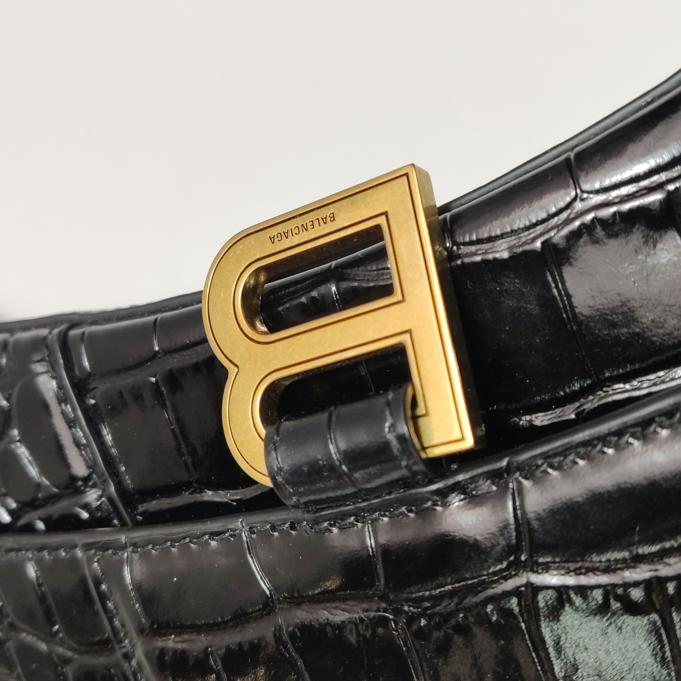 Balenciaga Hourglass Top Handle Bag Crocodile Embossed Leather XS — photo 7 of 14