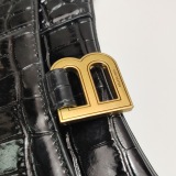 Balenciaga Hourglass Top Handle Bag Crocodile Embossed Leather XS — thumbnail 7