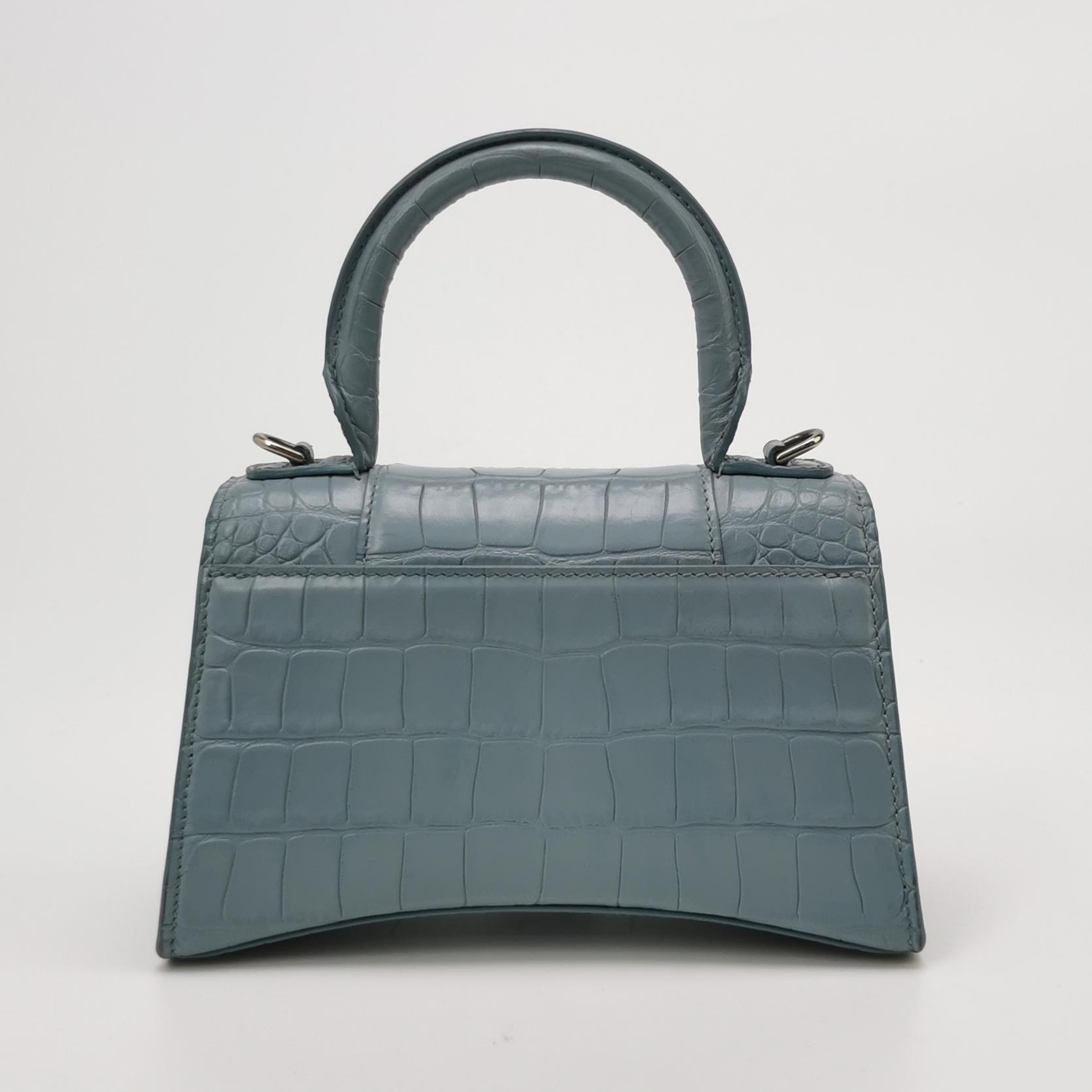 Balenciaga Hourglass Top Handle Bag Crocodile Embossed Leather — photo 5 of 13