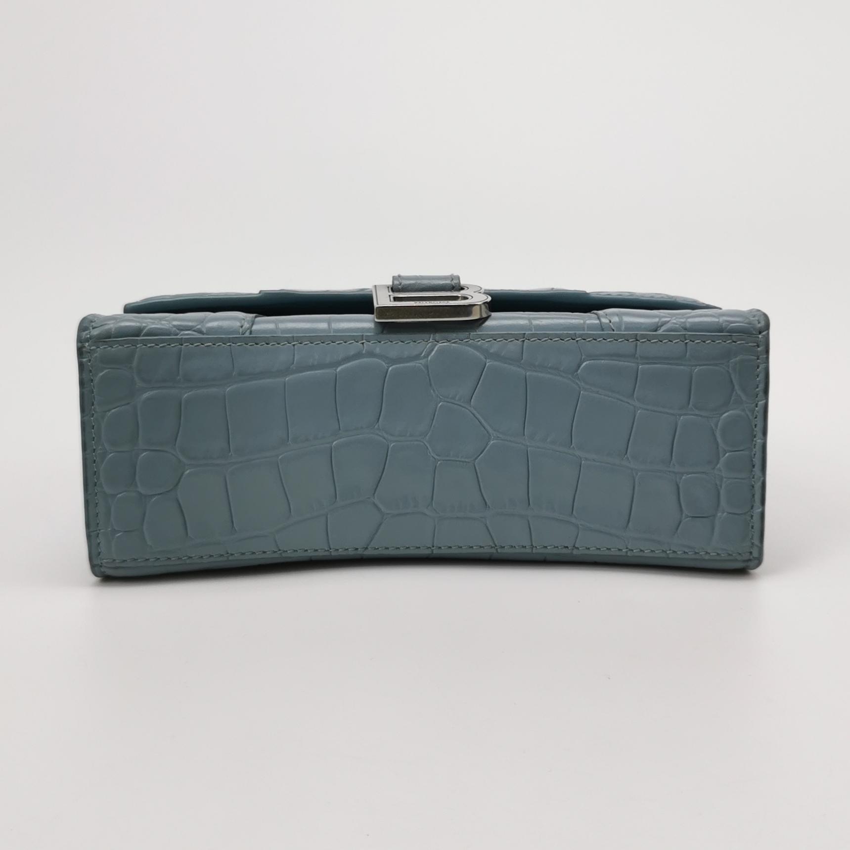 Balenciaga Hourglass Top Handle Bag Crocodile Embossed Leather — photo 6 of 13