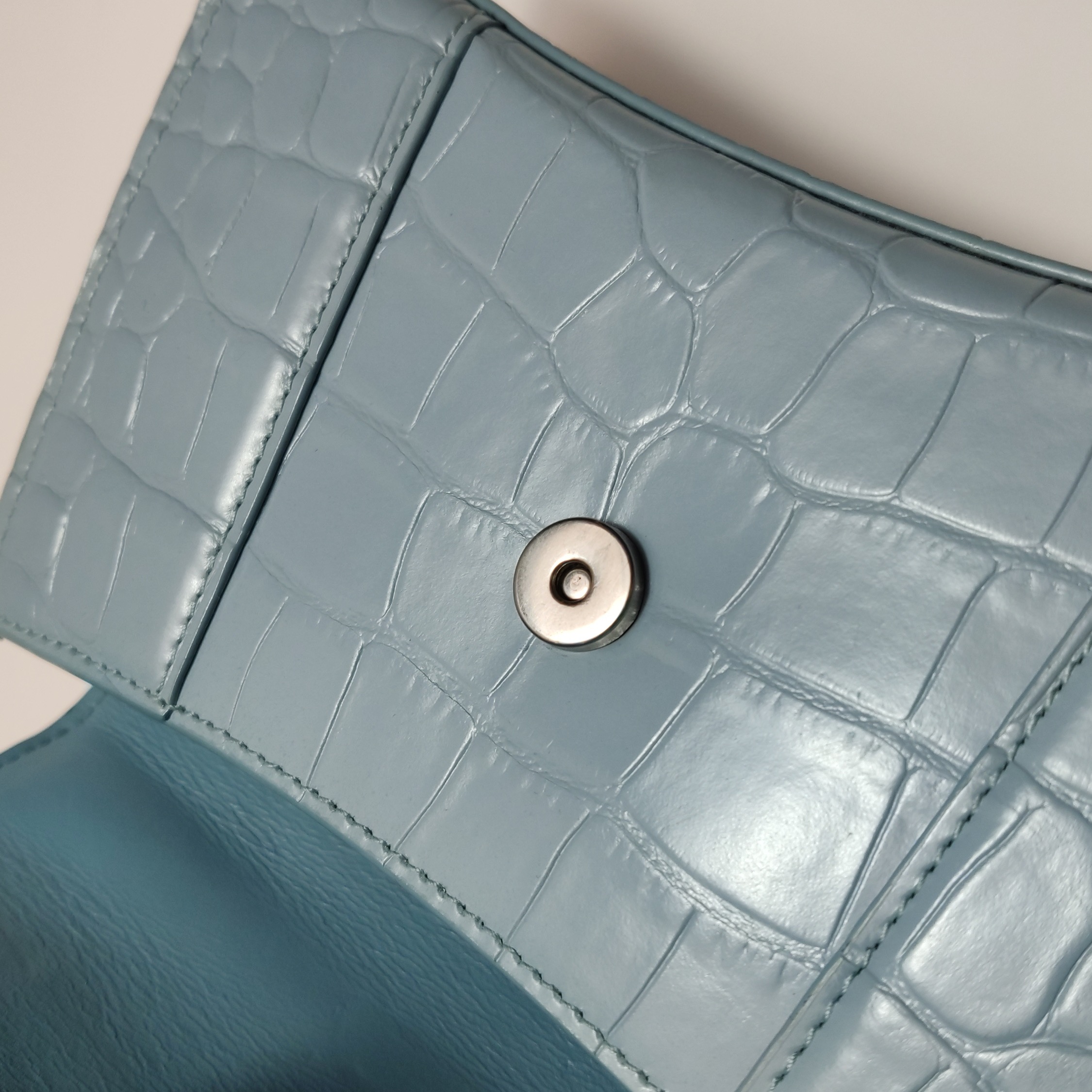 Balenciaga Hourglass Top Handle Bag Crocodile Embossed Leather — photo 8 of 13