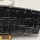 Balenciaga Hourglass Top Handle Bag Crocodile Embossed Leather XS — thumbnail 9