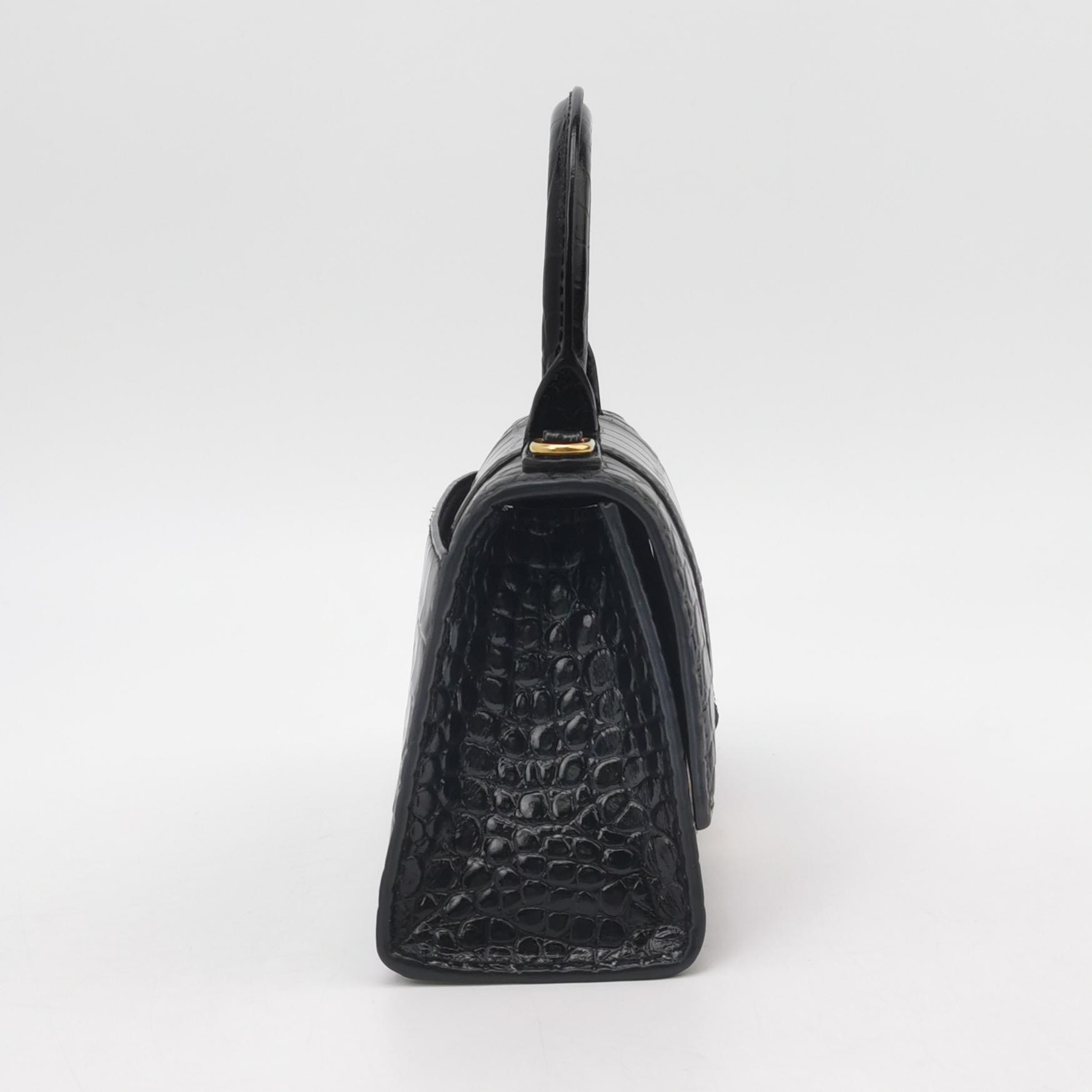 Balenciaga Hourglass Top Handle Bag Crocodile Embossed Leather XS — photo 4 of 15